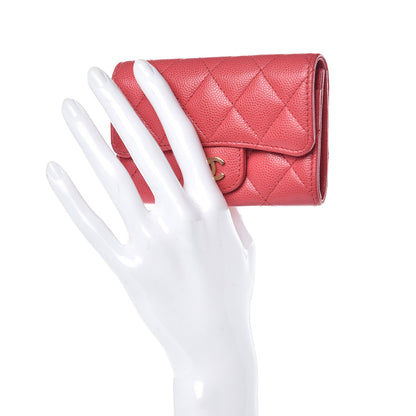 Chanel Caviar Quilted Card Holder Dark Pink 2 of 11