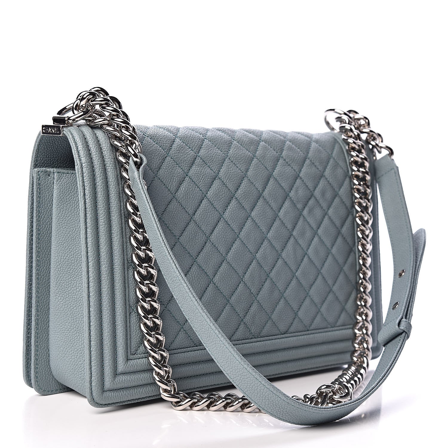 Chanel Iridescent Caviar Quilted New Medium Boy Flap Light Blue 3 of 10
