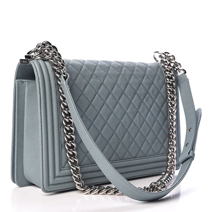 Chanel Iridescent Caviar Quilted New Medium Boy Flap Light Blue 3 of 10