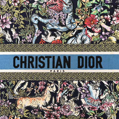 Christian Dior Canvas Embroidered Large D-Constellation Book Tote Blue Multicolor 8 of 11
