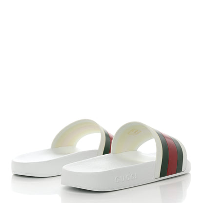 Gucci Rubber Mens Pursuit Slide Sandals 11 Great White Green Red 4 of 9