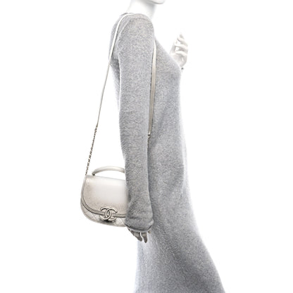 Chanel Metallic Caviar Small Coco Curve Messenger Flap Silver 2 of 14