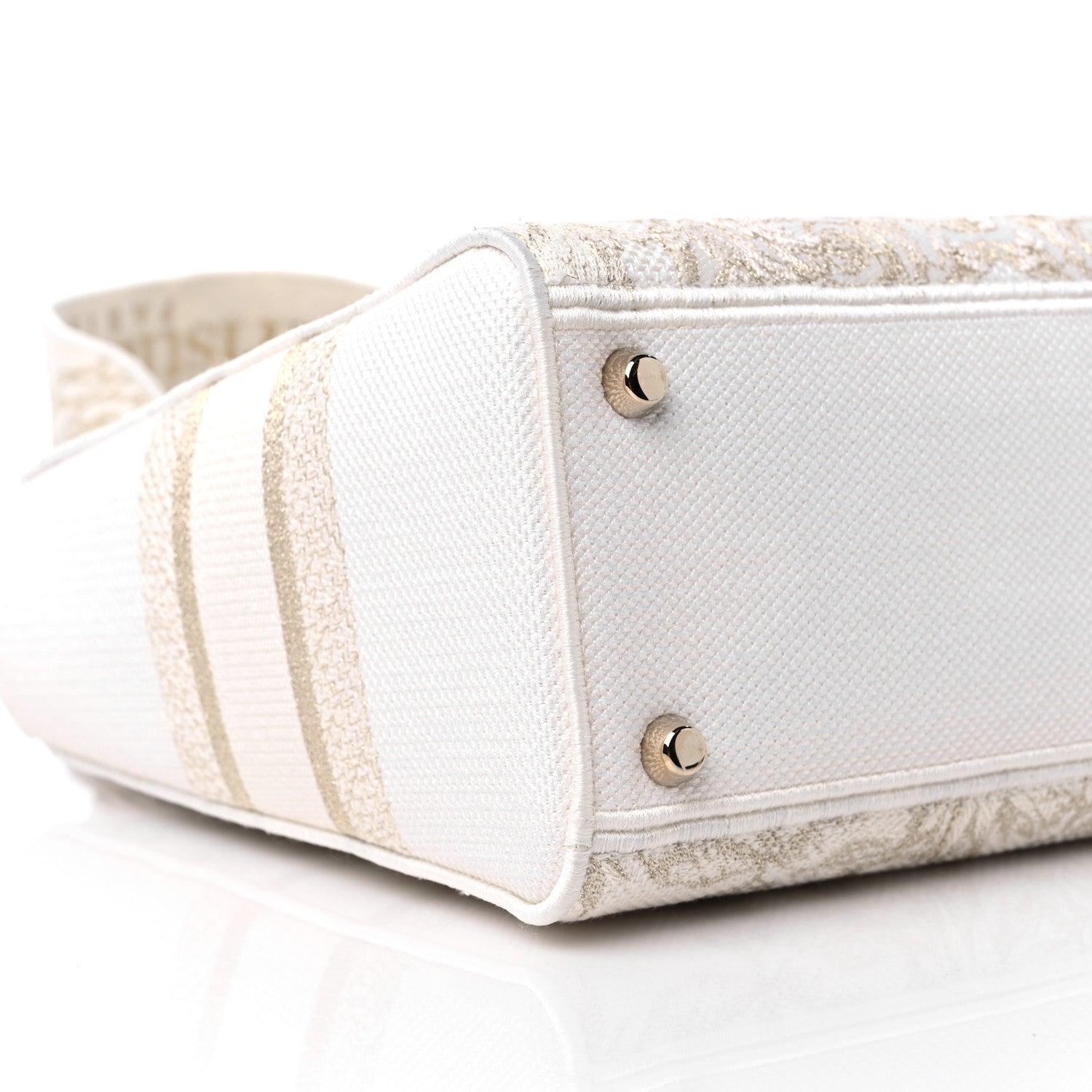 Christian Dior Canvas Around The World Stella Embroidered Medium Lady D-Lite White Gold 7 of 8