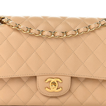Chanel Caviar Quilted Medium Double Flap Beige 8 of 12