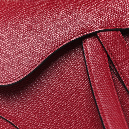 Christian Dior Grained Calfskin Mini Saddle Bag Red 8 of 10
