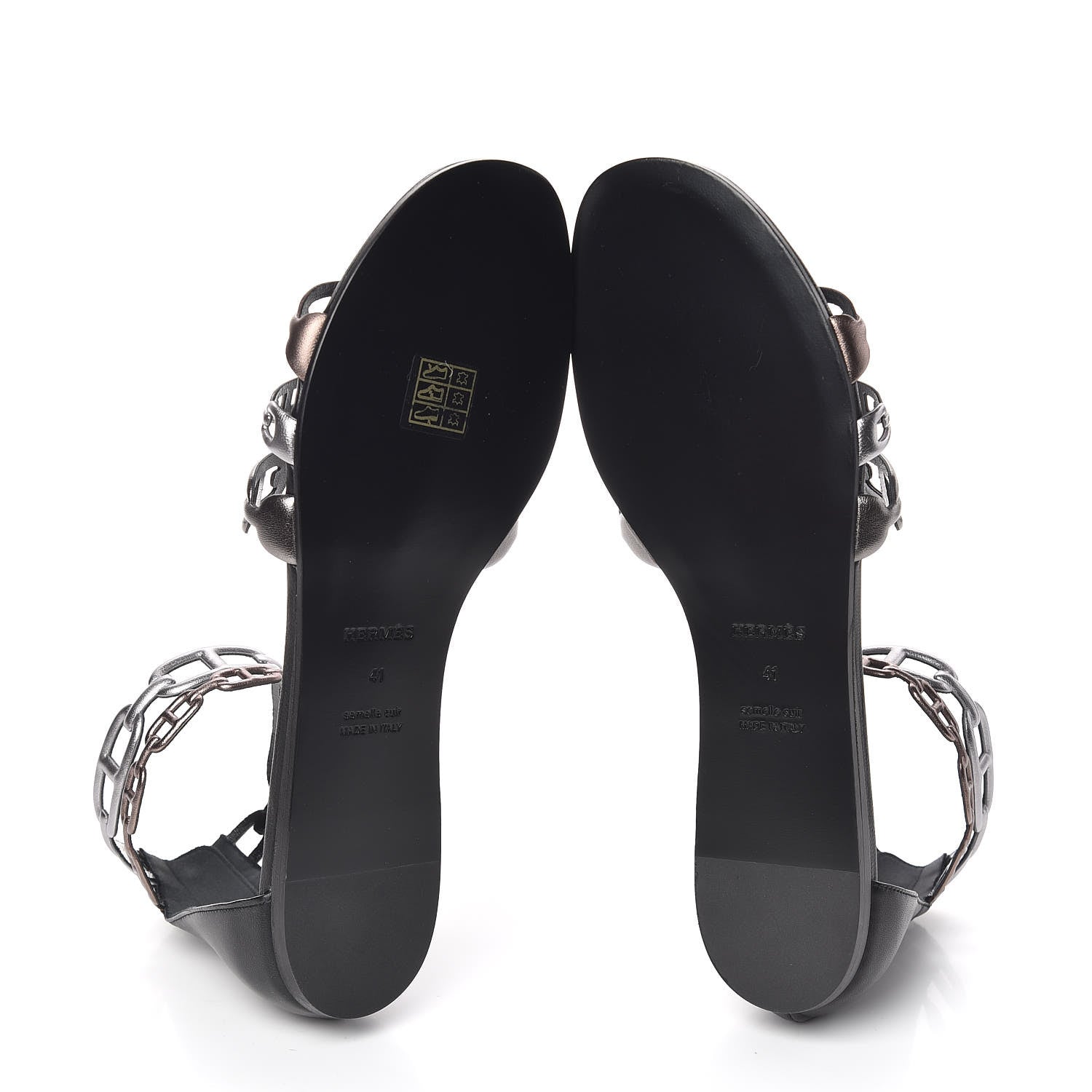 Hermes Nappa Venus Sandals 41 Multicolore Dore Vieilli 5 of 8