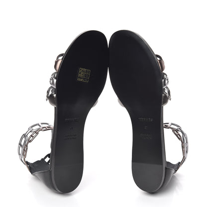 Hermes Nappa Venus Sandals 41 Multicolore Dore Vieilli 5 of 8