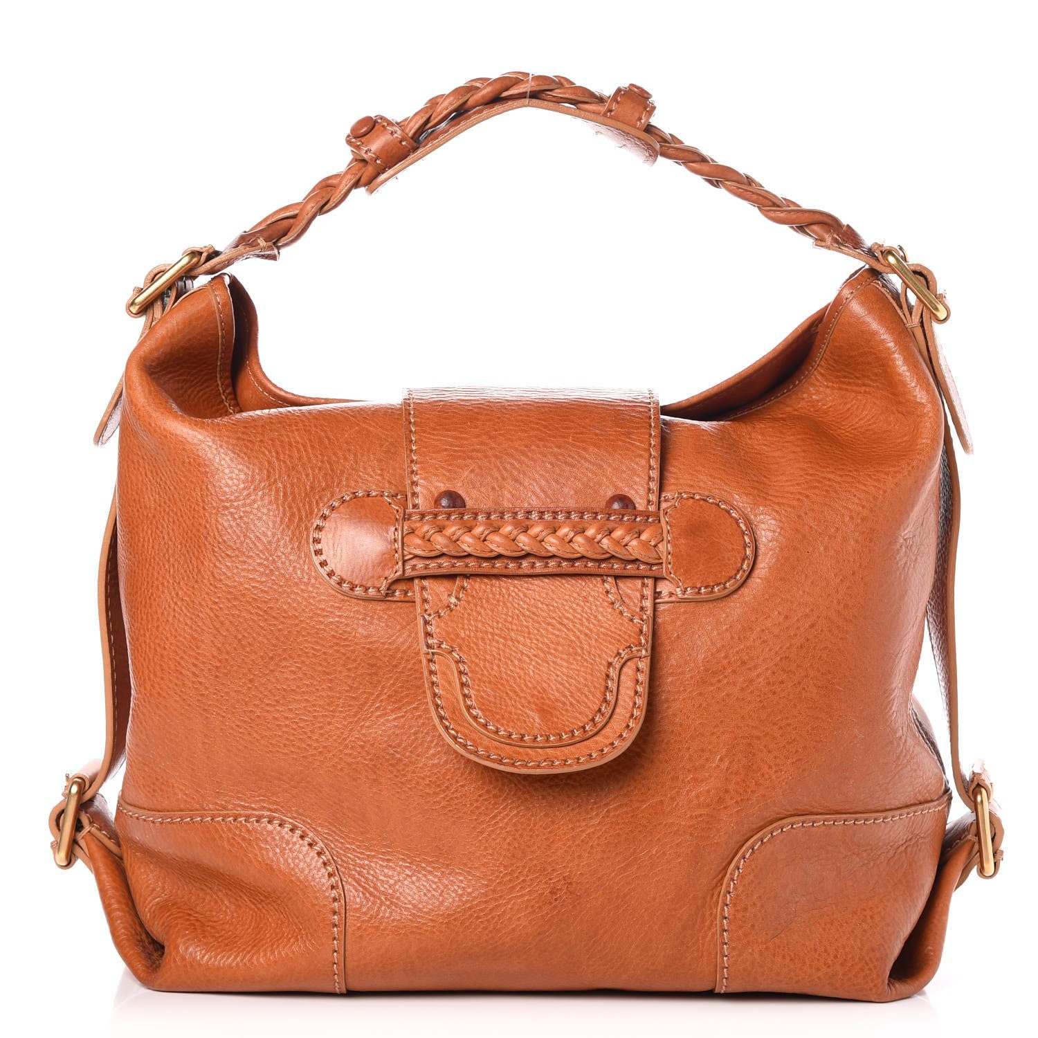 Valentino Garavani Grained Calfskin Histoire Hobo Tan 1 of 7