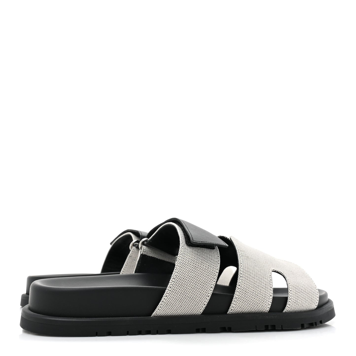 H Canvas Calfskin Mens Chypre Sandals 40 Prunoir Black