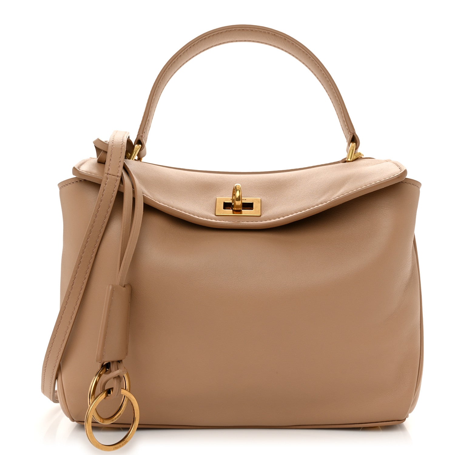 Balenciaga Natural Smooth Calfskin Mini Rodeo Top Handle Handbag Latte 1 of 10