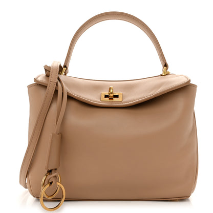 Balenciaga Natural Smooth Calfskin Mini Rodeo Top Handle Handbag Latte 1 of 10