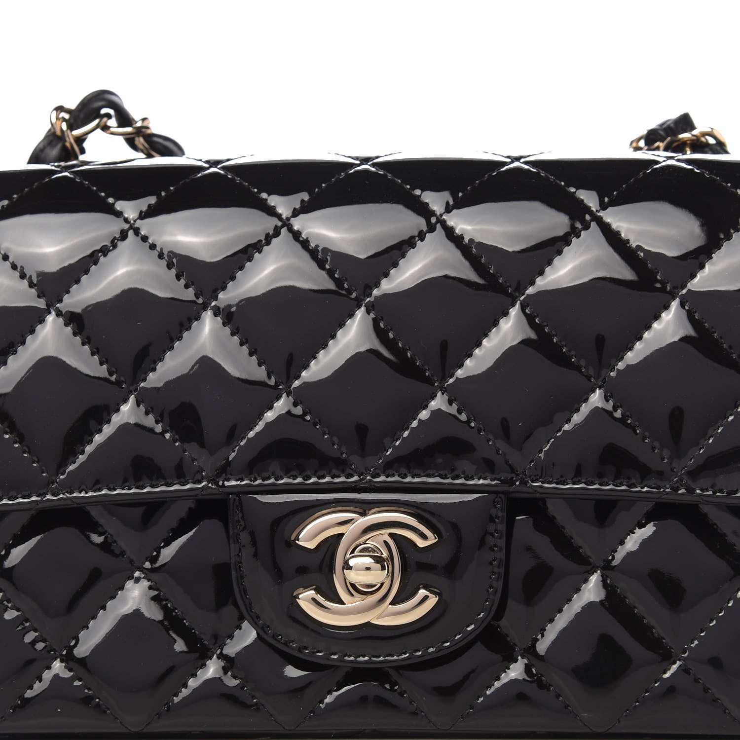 Chanel Patent Calfskin Quilted Mini Rectangular Flap Black 10 of 11