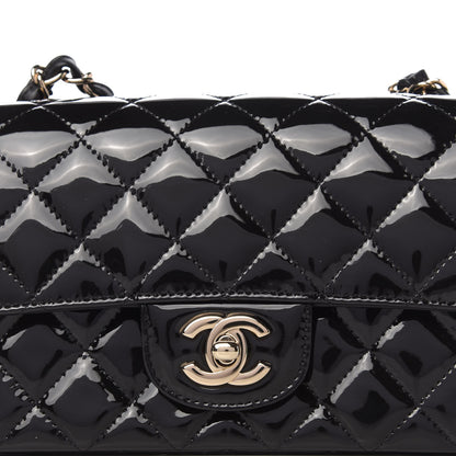 Chanel Patent Calfskin Quilted Mini Rectangular Flap Black 10 of 11