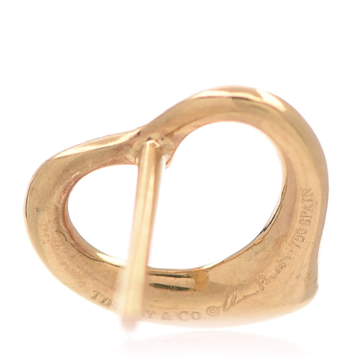 18K Yellow Gold 11mm Elsa Peretti Open Heart Earrings