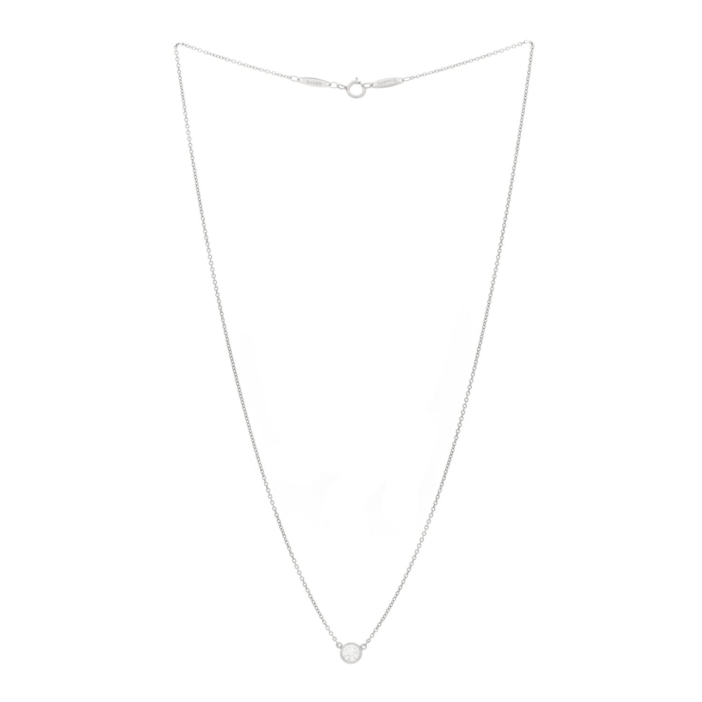 Platinum Diamond .27ct Elsa Peretti Diamonds by the Yard Pendant Necklace