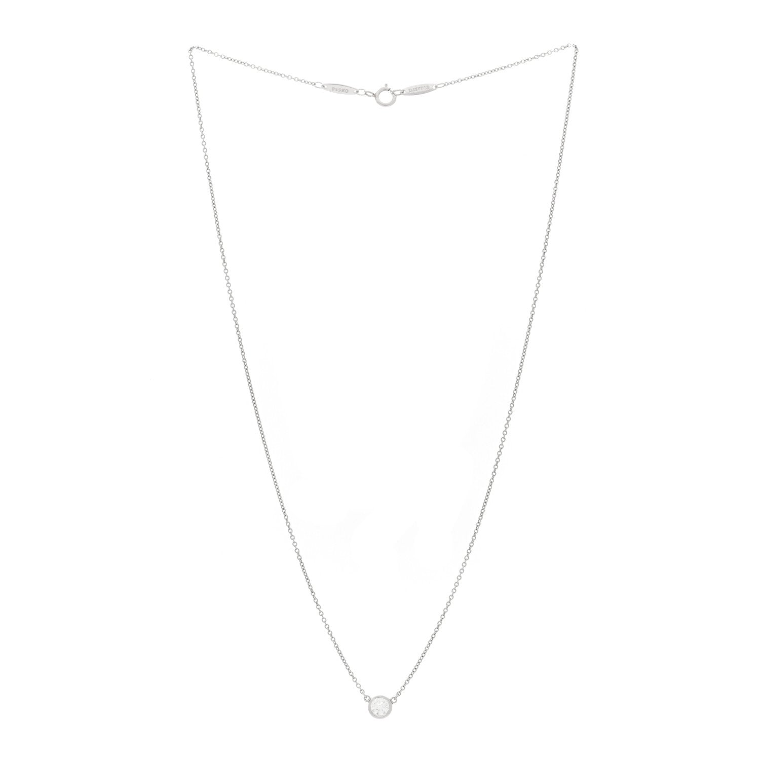 Tiffany Platinum Diamond .27ct Elsa Peretti Diamonds by the Yard Pendant Necklace 3 of 5