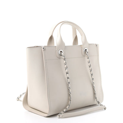 Chanel Caviar Small Studded Deauville Tote Ivory 4 of 11