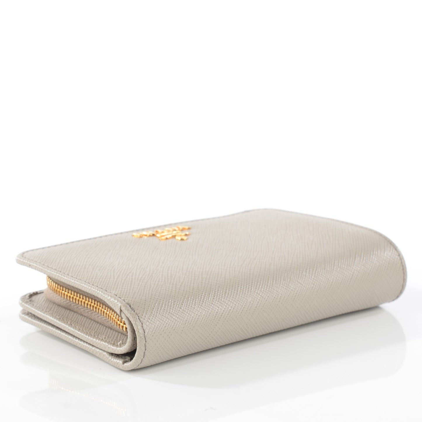 Saffiano Metal Compact Wallet Pomice