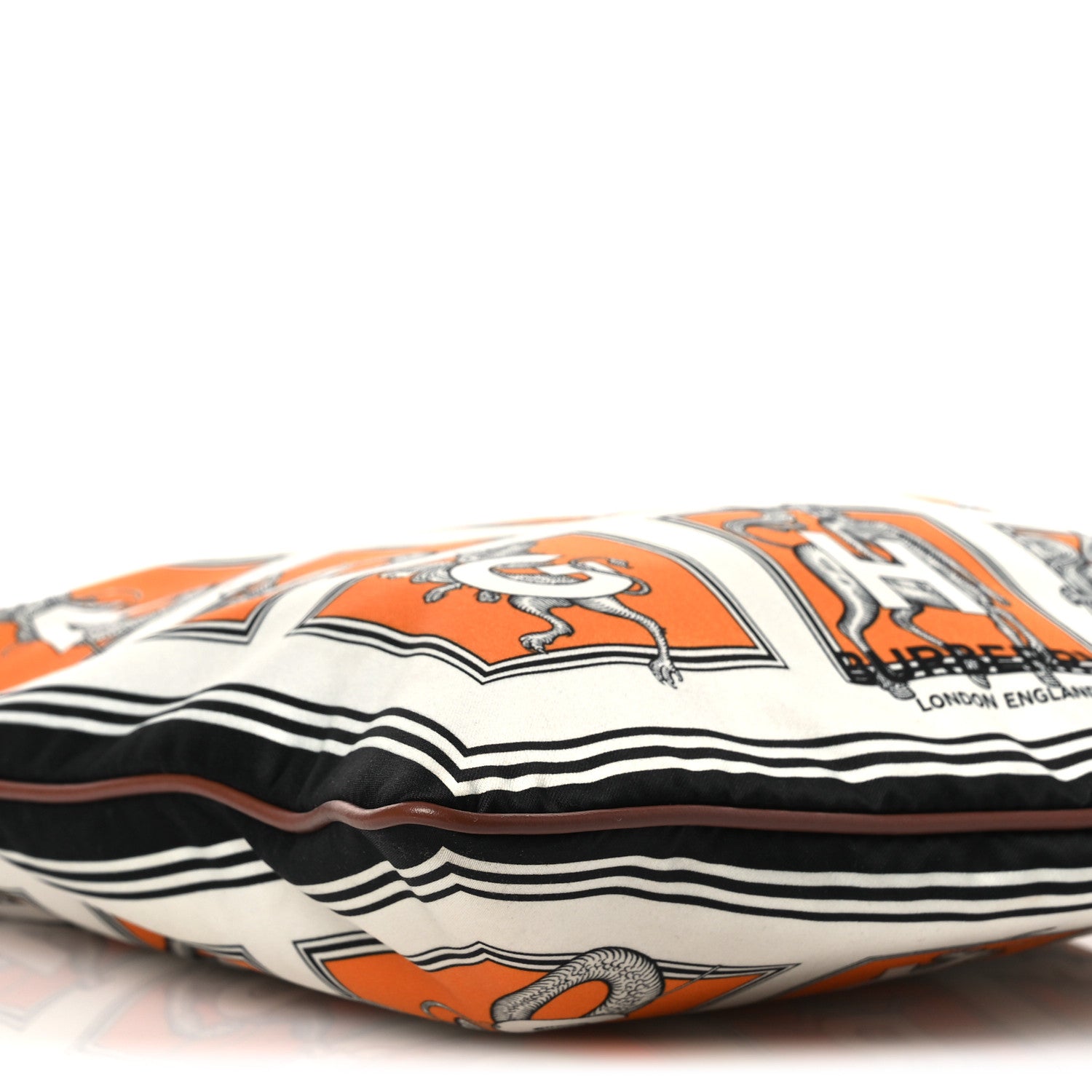 Burberry Satin Mythical Alphabet Drawstring Pouch Orange Black White 21 of 28