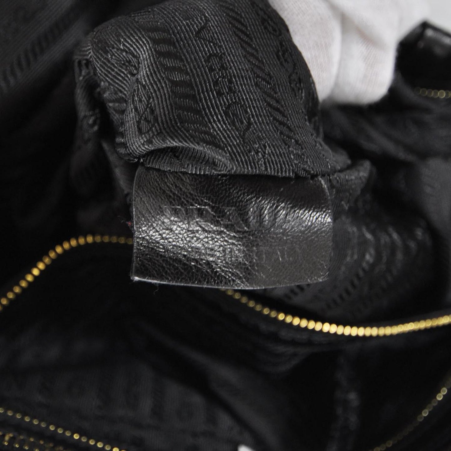Nappa Dressy Gaufre Ruched Clutch Nero