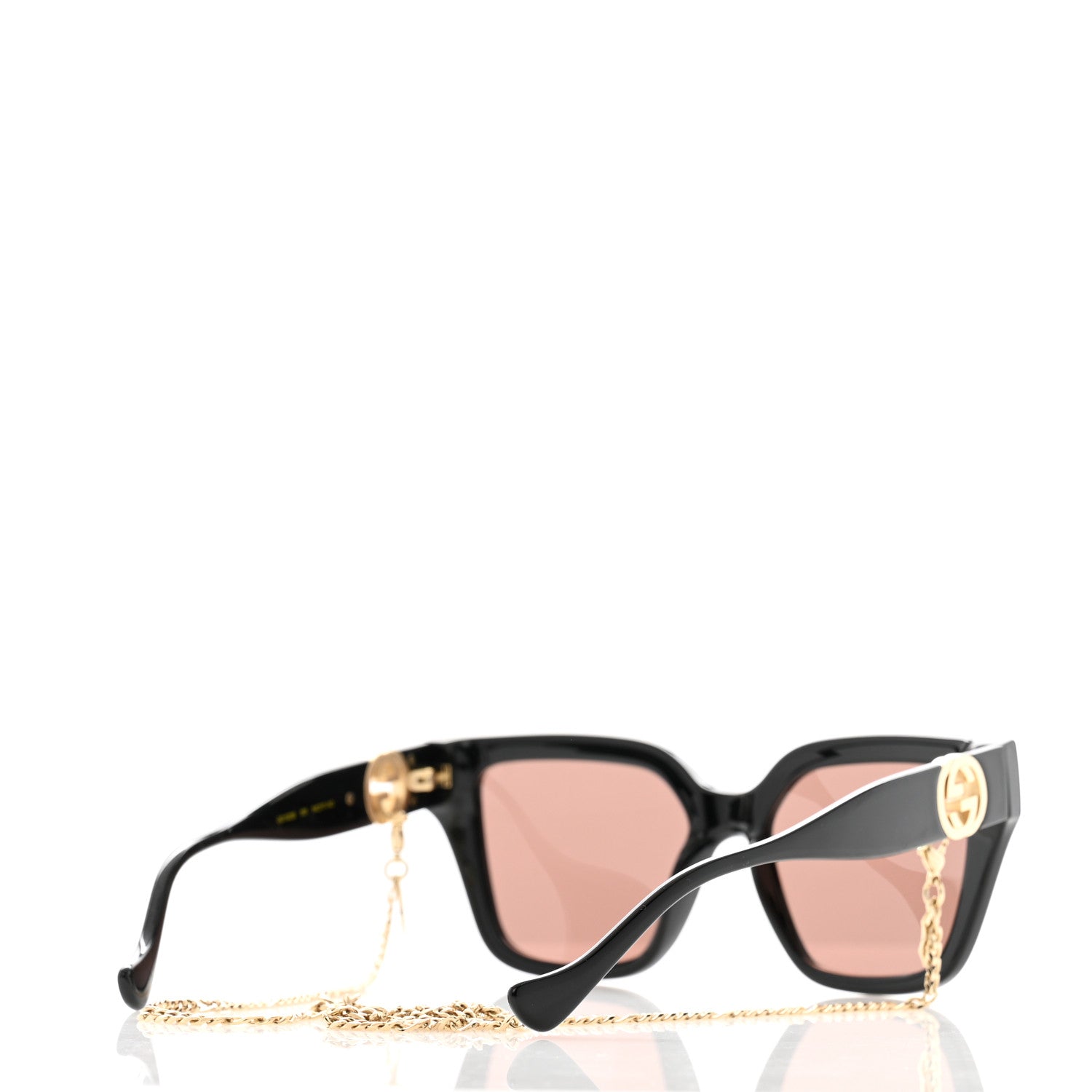 Gucci Acetate Square Frame Chain Sunglasses GG1023S Black 4 of 8