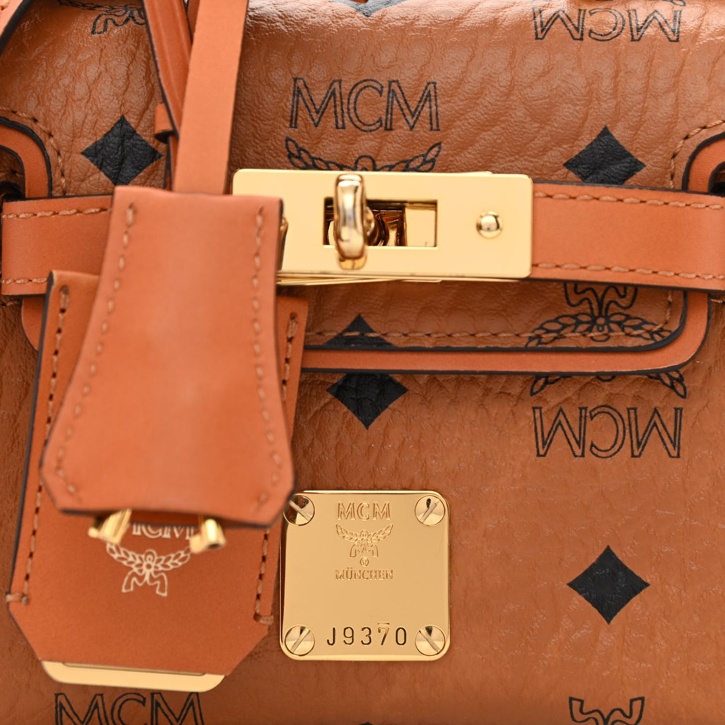 Visetos X-Mini Heritage Top Handle Satchel Cognac