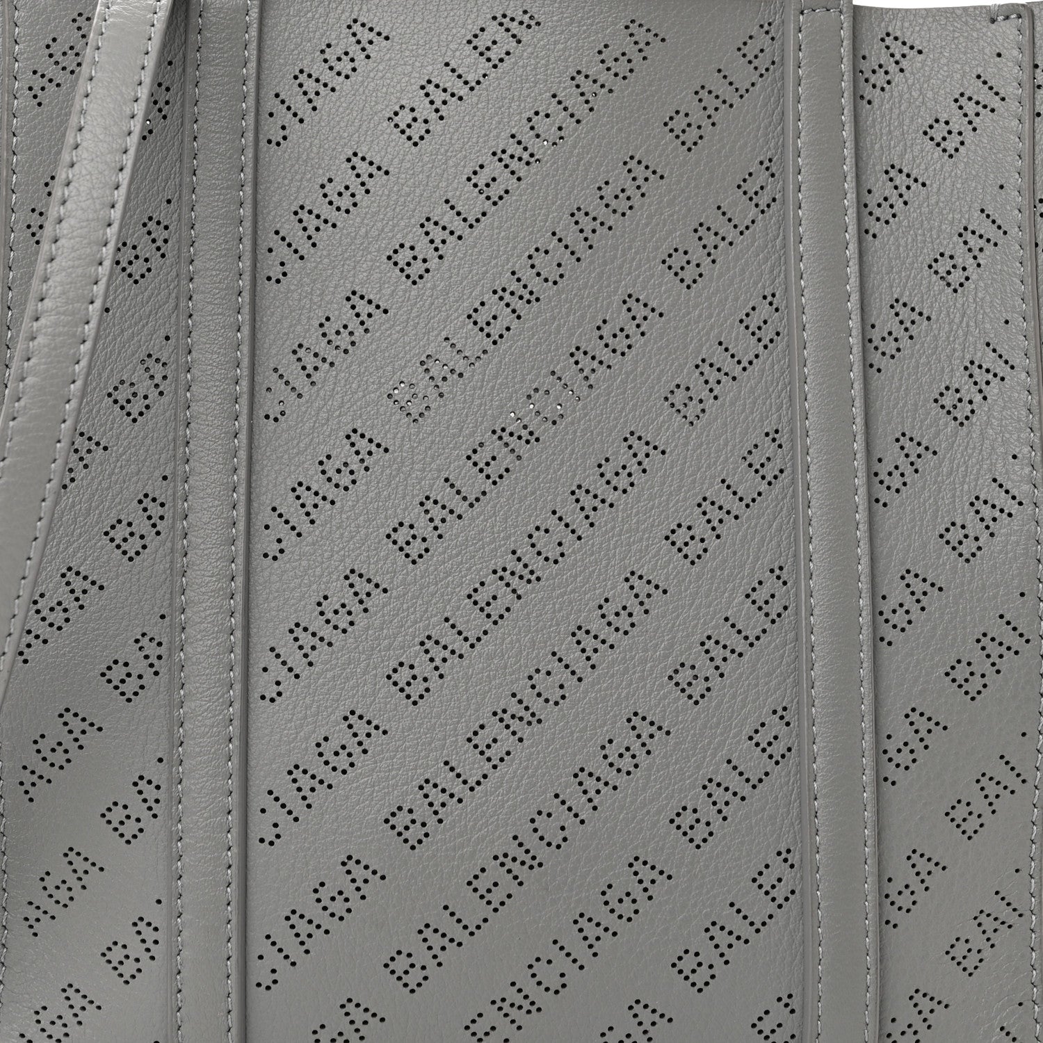 Balenciaga Smooth Calfskin Logo Perforated XXS Everyday Tote Gris Cendre 7 of 10