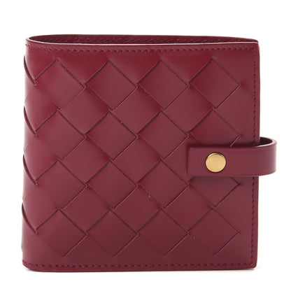 Bottega Veneta Glossy Woven Calfskin Wallet Bordeaux 1 of 6