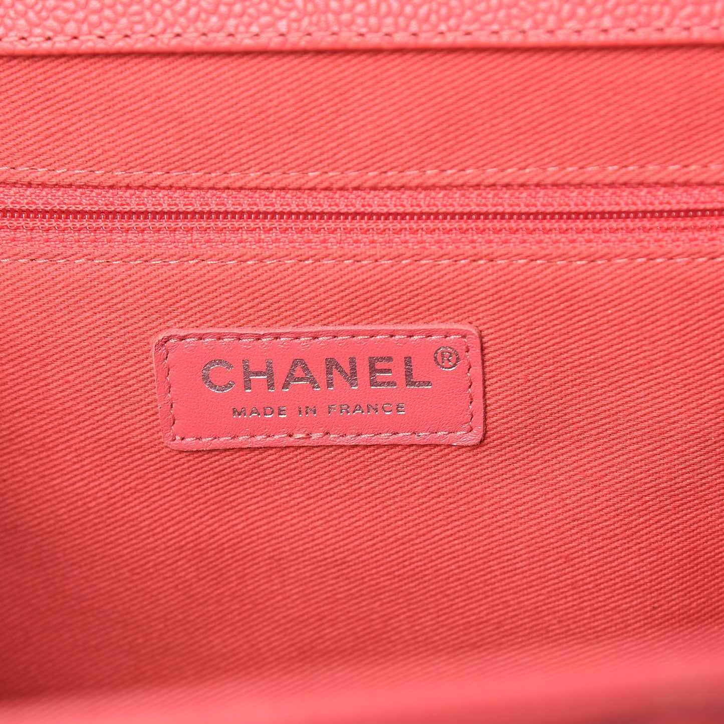 Caviar Quilted CC Large Clutch Coral