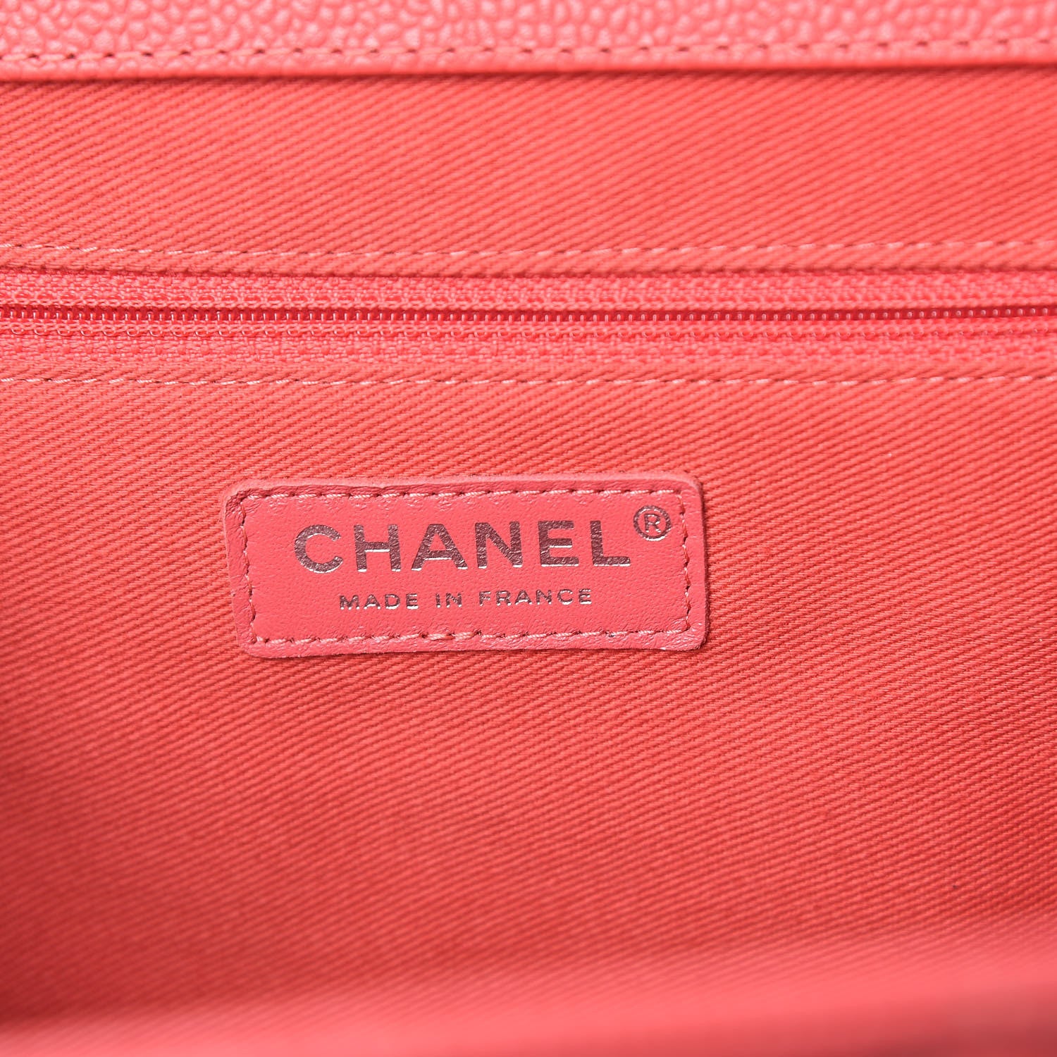 Chanel Caviar Quilted CC Large Clutch Coral 6 of 9