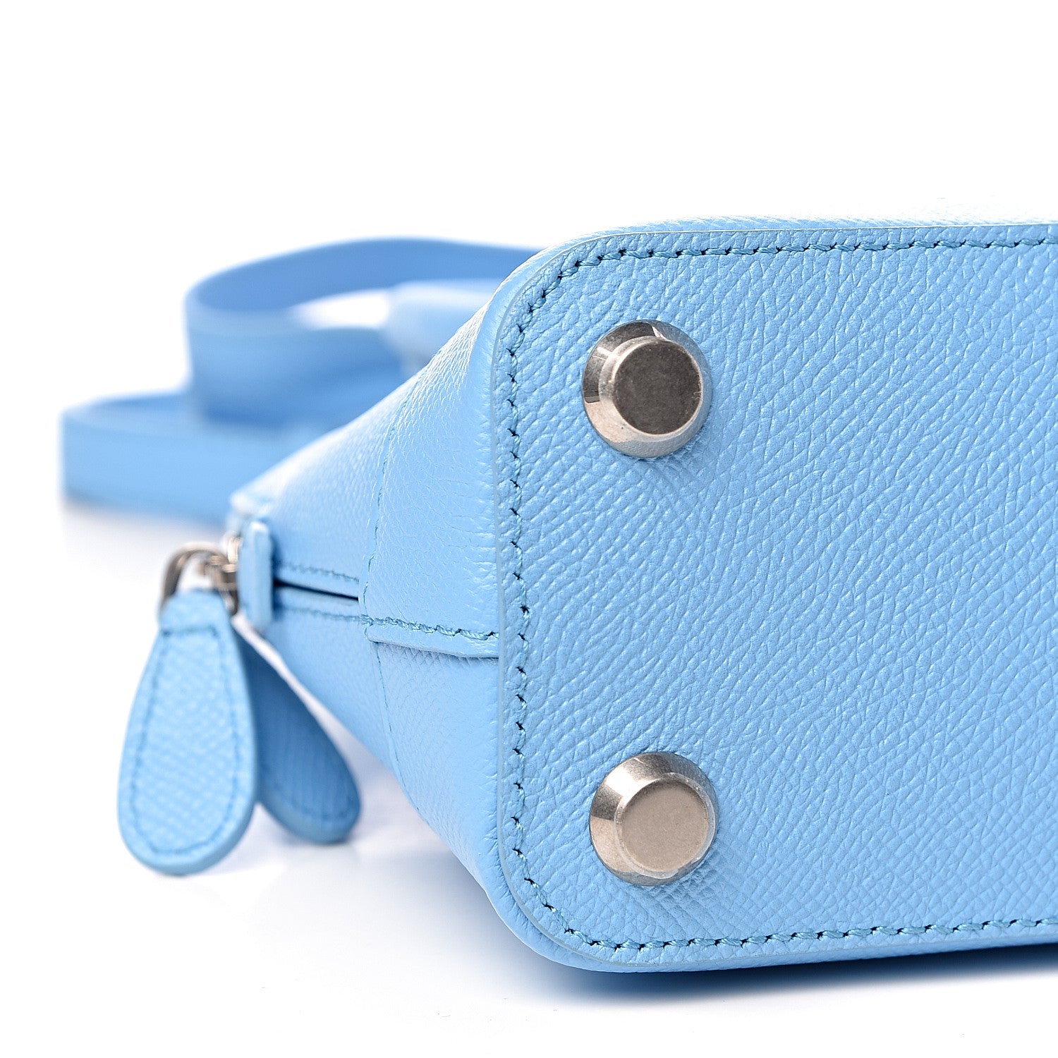 Balenciaga Signature Grained Calfskin Logo XXS Ville Top Handle Bag Baby Blue Black 8 of 10