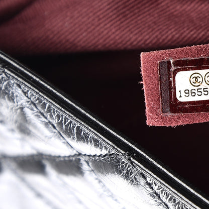 Chanel Glazed Calfskin Castle Rock Large Flap Black Burgundy 8 of 17