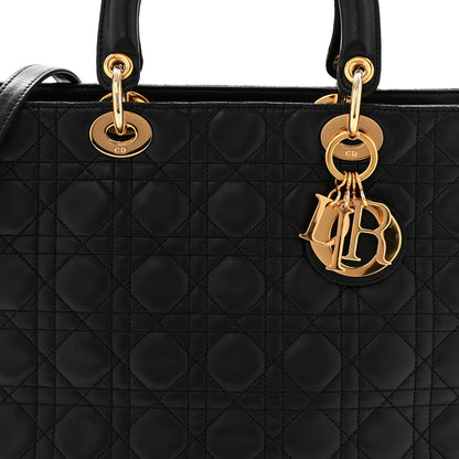Christian Dior Lambskin Cannage Large Lady Dior Black 8 of 11