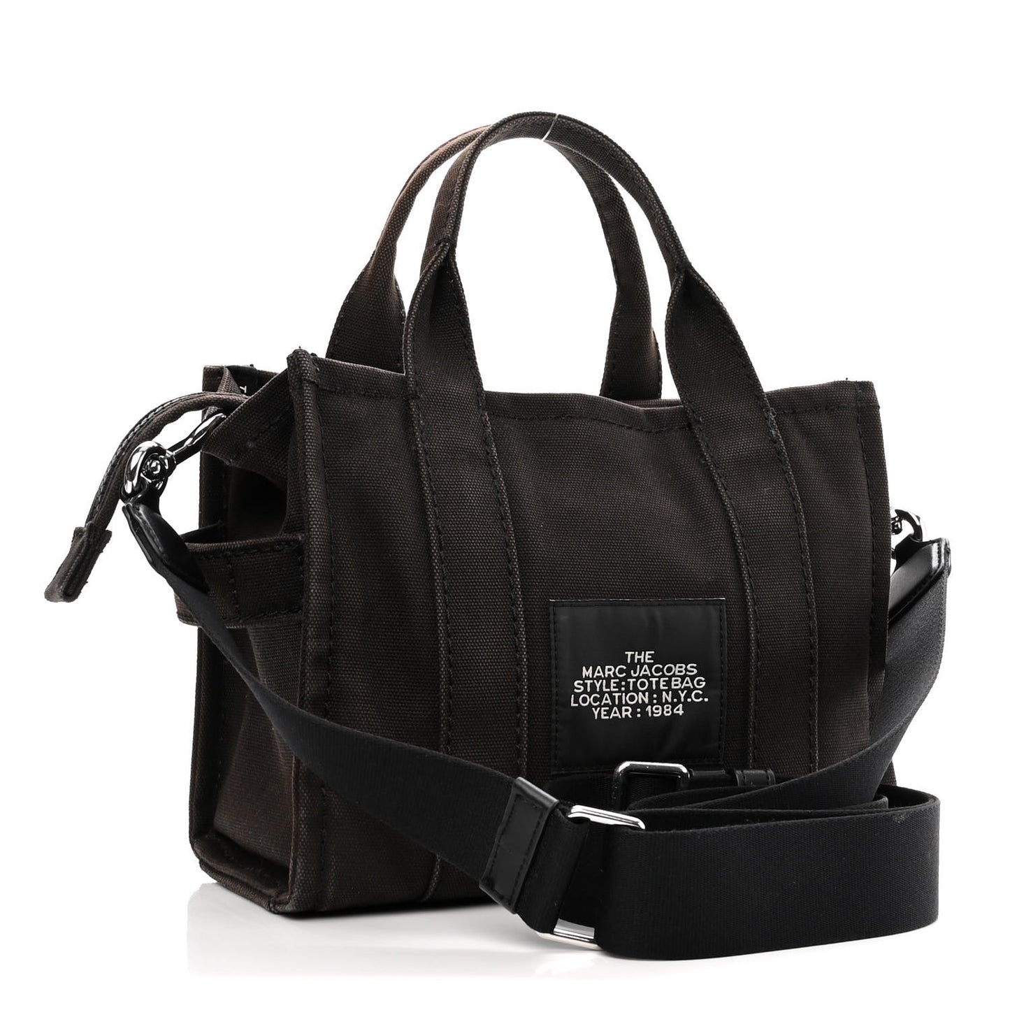 Cotton Canvas Mini The Traveler Tote Bag Black