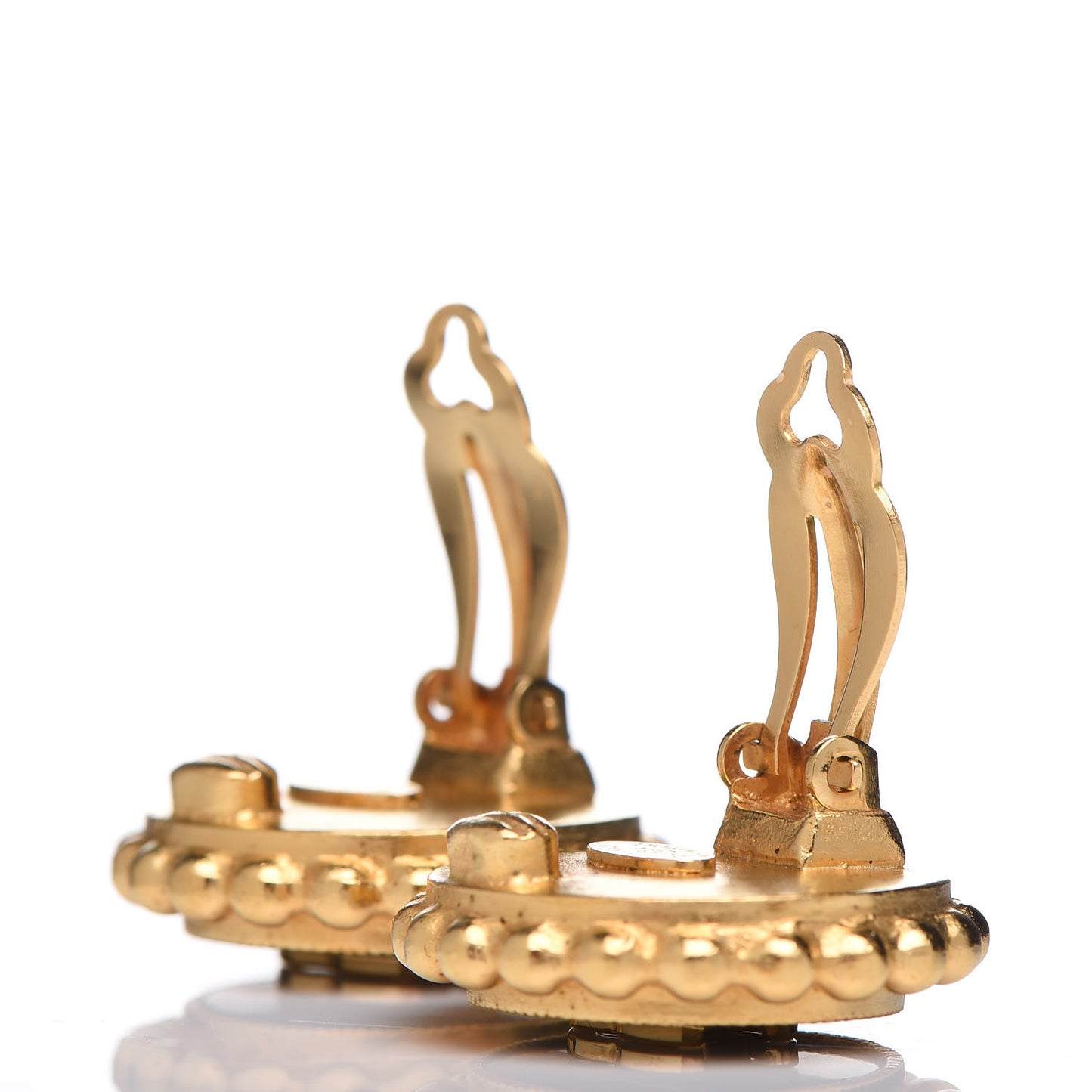 CC Clip On Earrings Black Gold