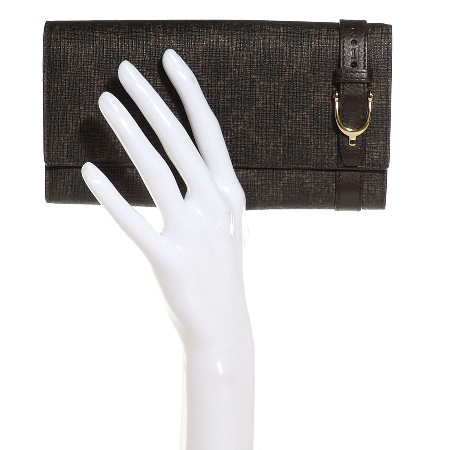 GG Supreme Monogram Nice Continental Wallet Dark Brown