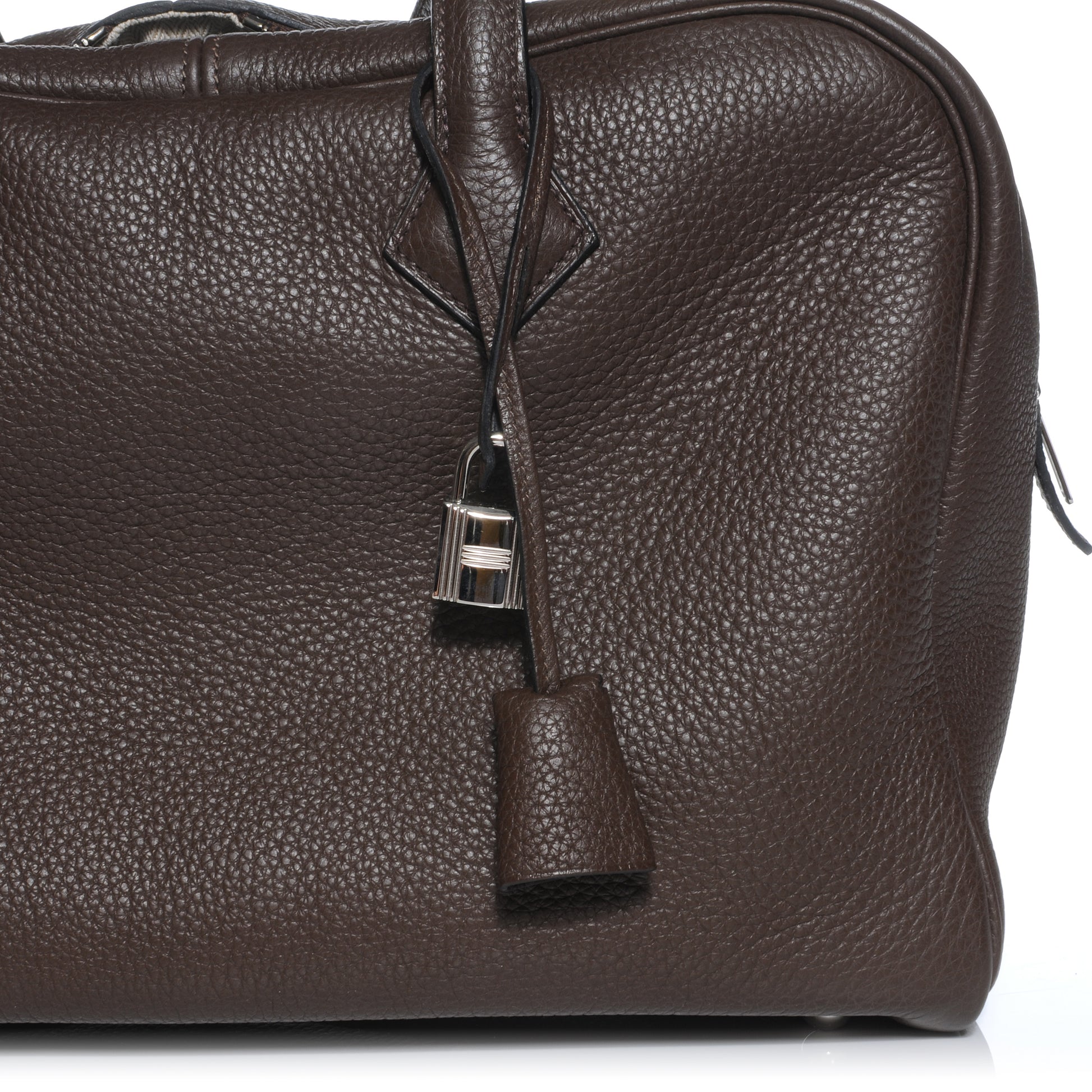 Hermes Taurillon Clemence Victoria II Fourre Tout 35 Cafe 7 of 8