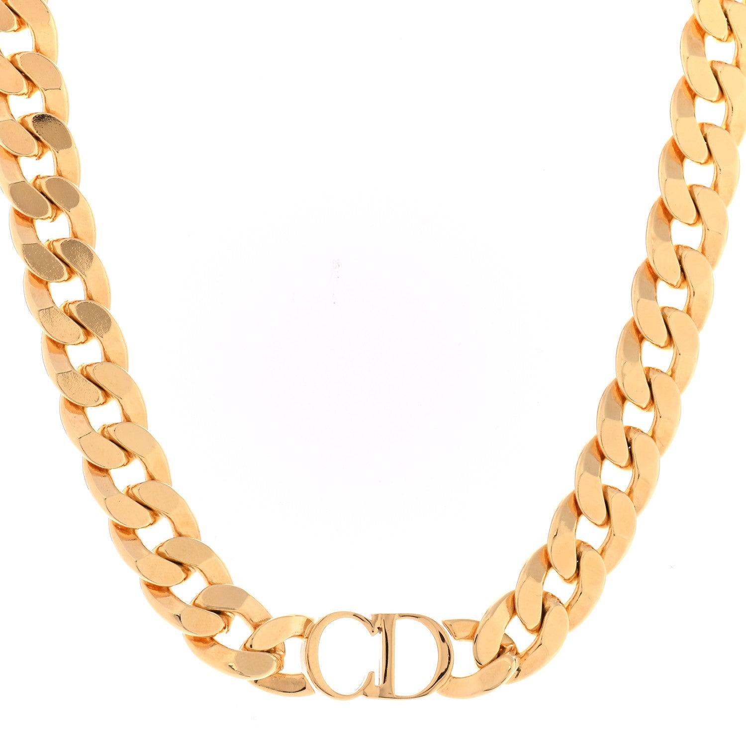 Christian Dior Metal Danseuse Etoile Chain Choker Necklace Gold 1 of 7