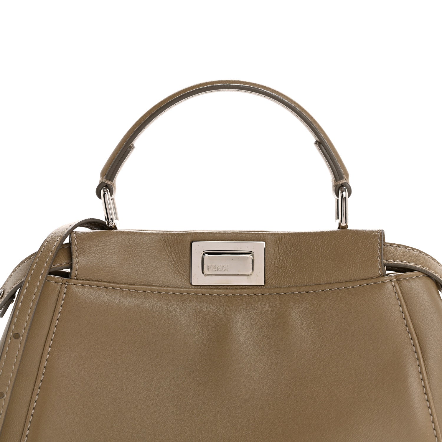 Fendi Nappa Mini Peekaboo Iconic Satchel Tortora 8 of 15
