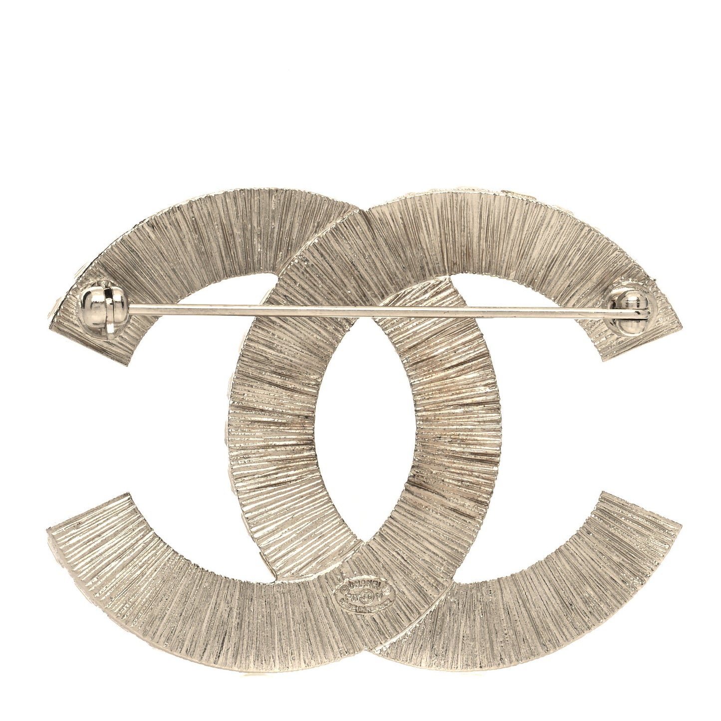 Baguette Crystal CC Brooch Silver