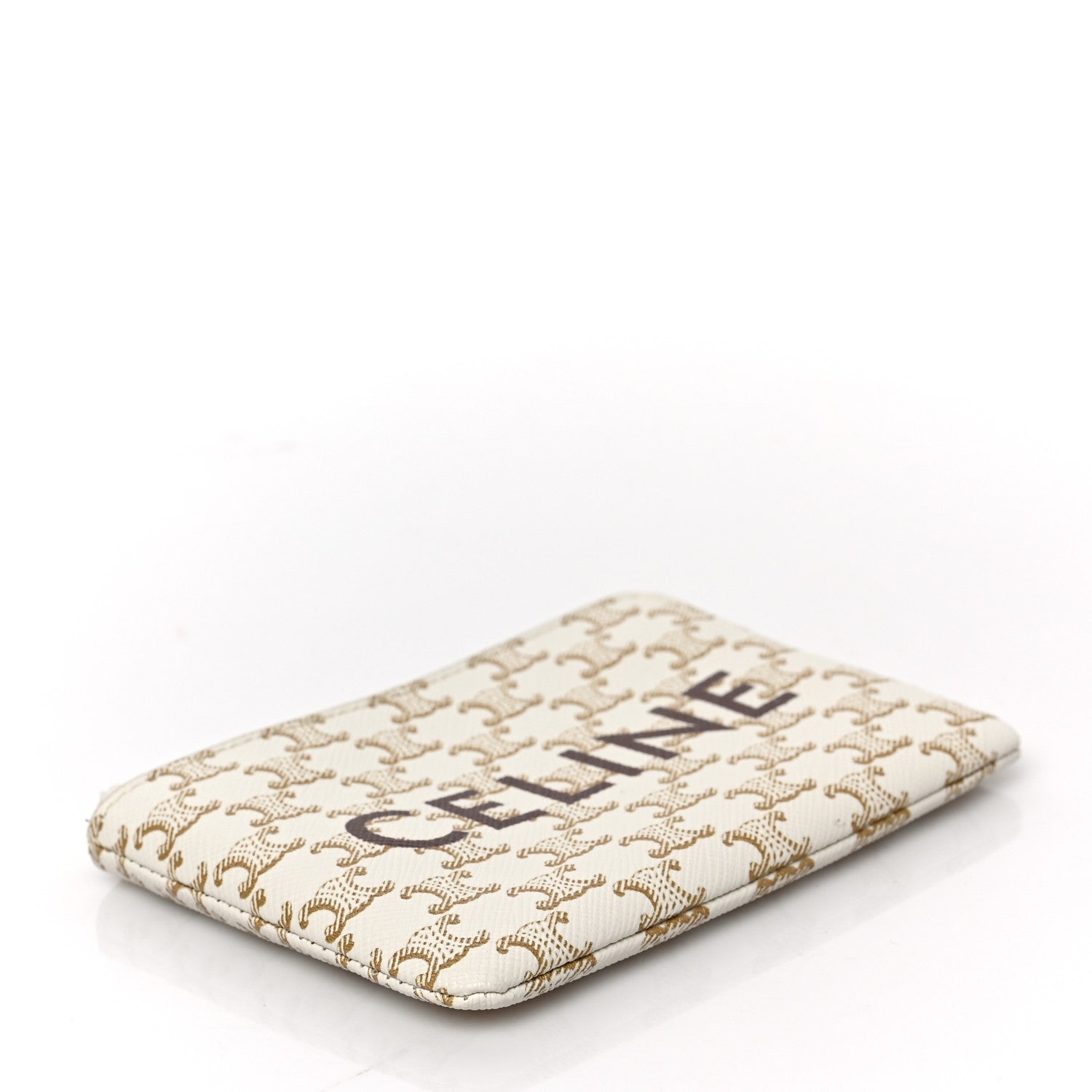 Celine Triomphe Canvas Coin and Card Pouch White 4 of 5