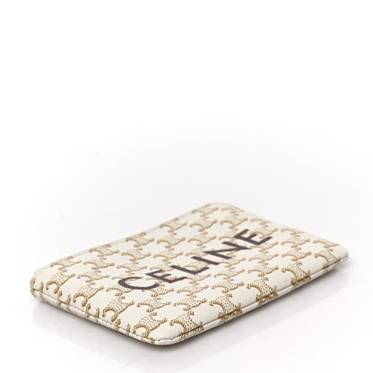Celine Triomphe Canvas Coin and Card Pouch White 4 of 5