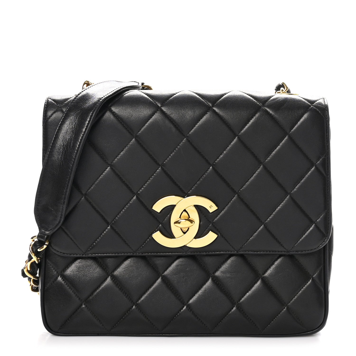 Chanel Lambskin Quilted Medium Square Flap Bag Black 1 of 12