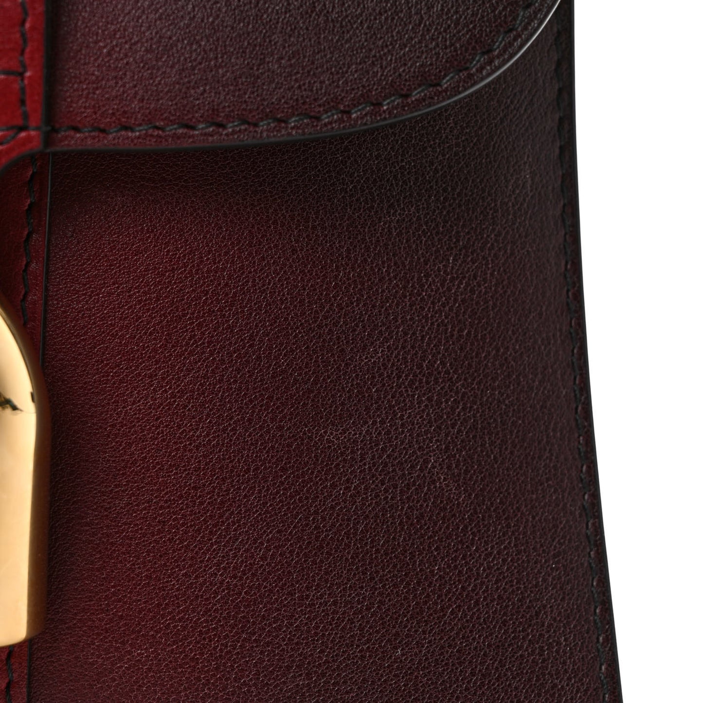 Box Calfskin Mini Brillant Satchel Burgundy
