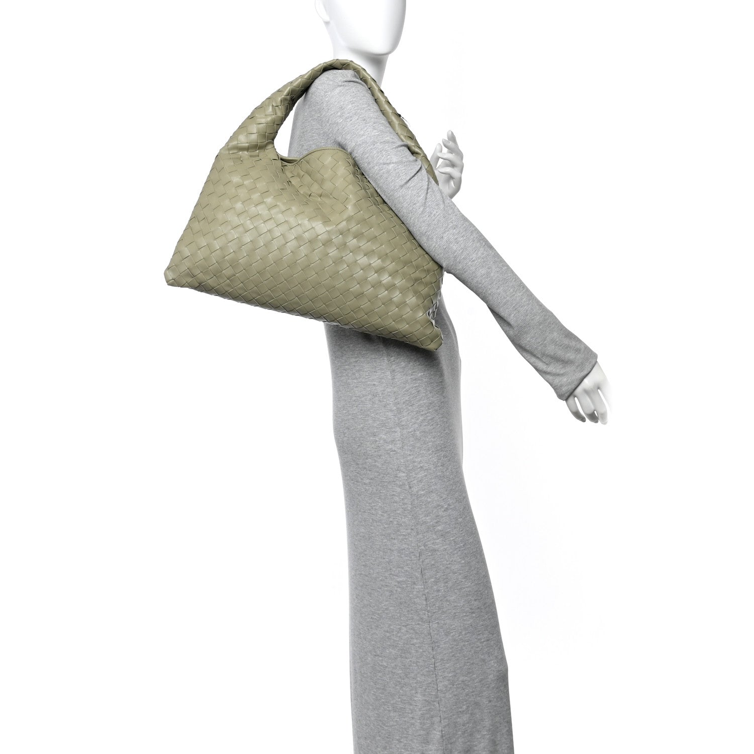 Bottega Veneta Calfskin Intrecciato Small Hop Travertine 2 of 11