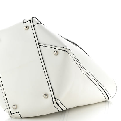 Proenza Schouler Smooth Calfskin Medium Hex Bucket Bag Black White 10 of 12