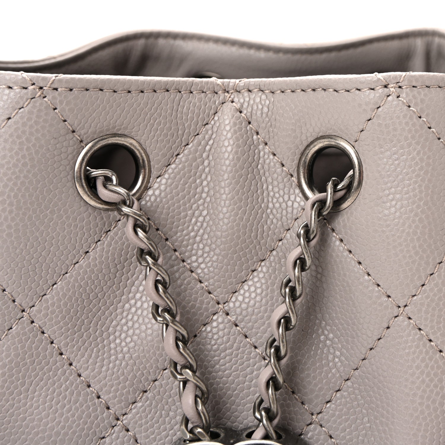 Chanel Caviar Quilted Mini Chanel 25 Handbag Dark Grey 8 of 10