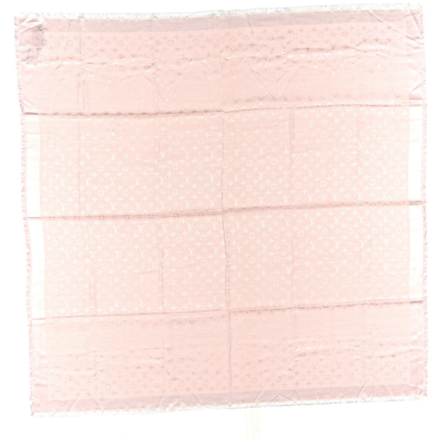 Louis Vuitton Silk Wool Monogram Denim Shawl Rose 1 of 8