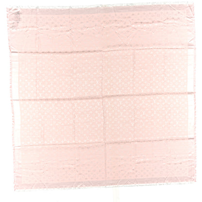 Louis Vuitton Silk Wool Monogram Denim Shawl Rose 1 of 8