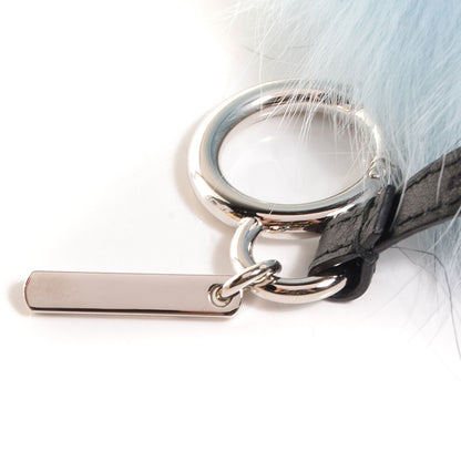 Fendi Fox Mink Rabbit Fur Maddie Monster Bag Bug Charm Light Blue 5 of 6